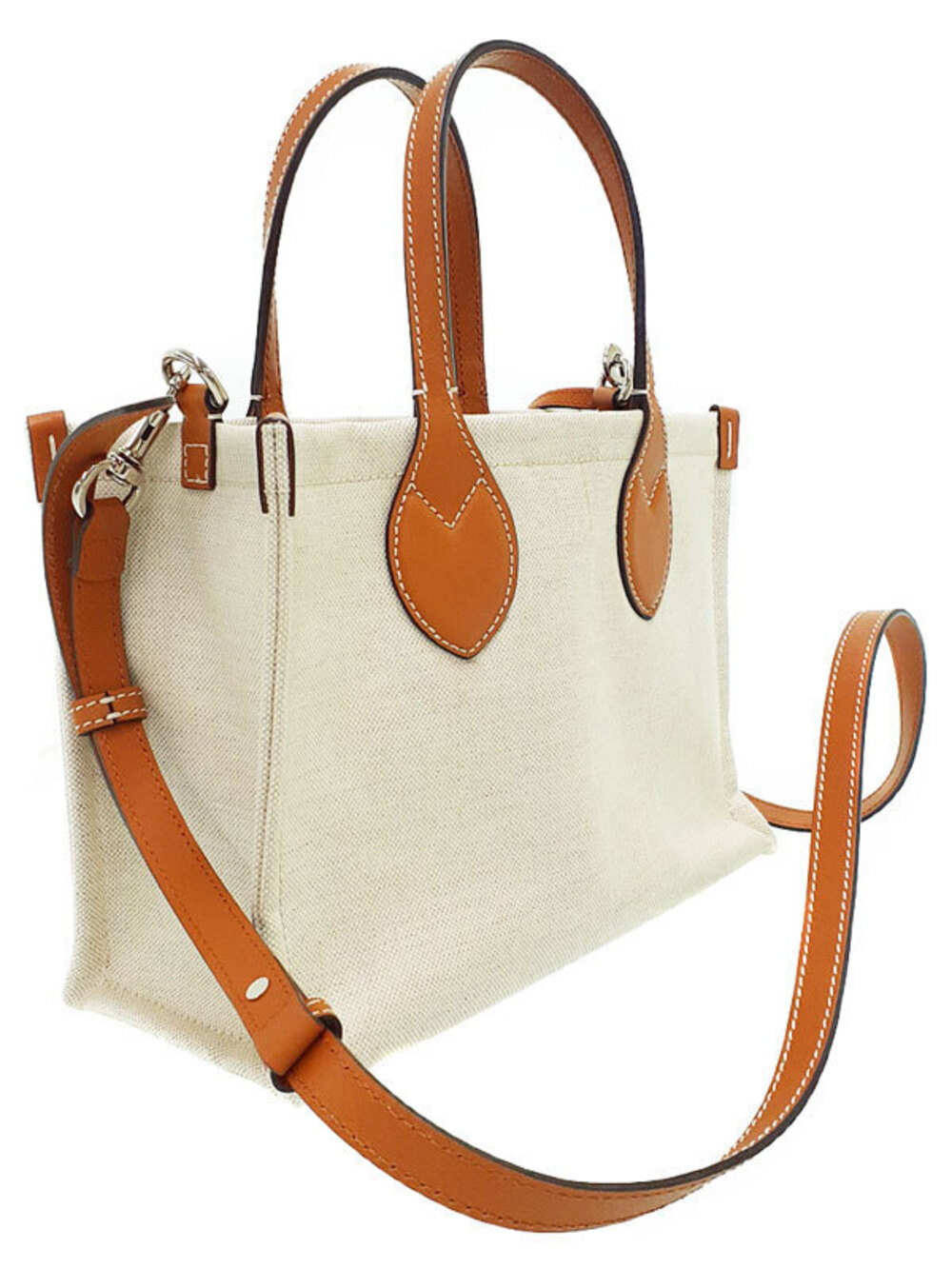 Gucci Logo brown canvas Tote Print beige Canvas leather Bag Brown Tan